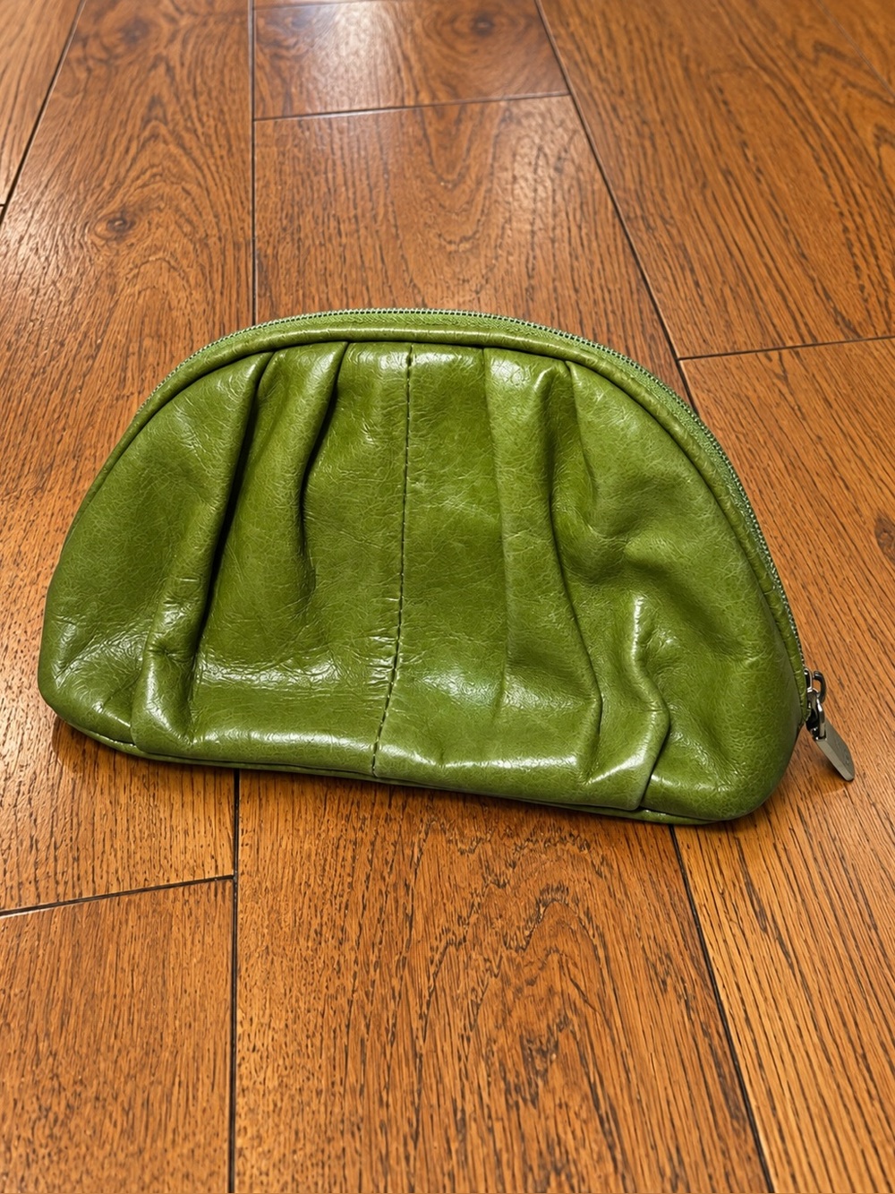 HOBO International Jem Kiwi Green Leather Lipstick Cosmetic Pouch